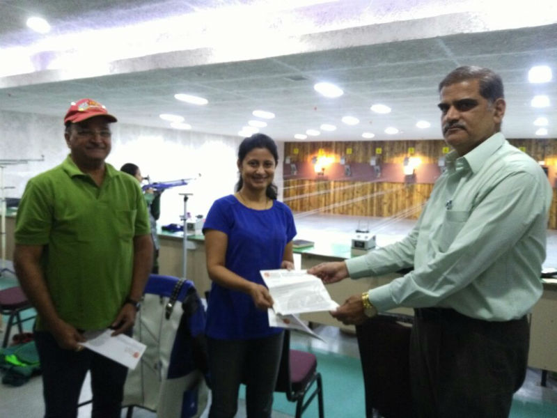 SVJCT Sports committee members invited India’s ace shooter Anjali Bhagwat for Dervan Youth Games.